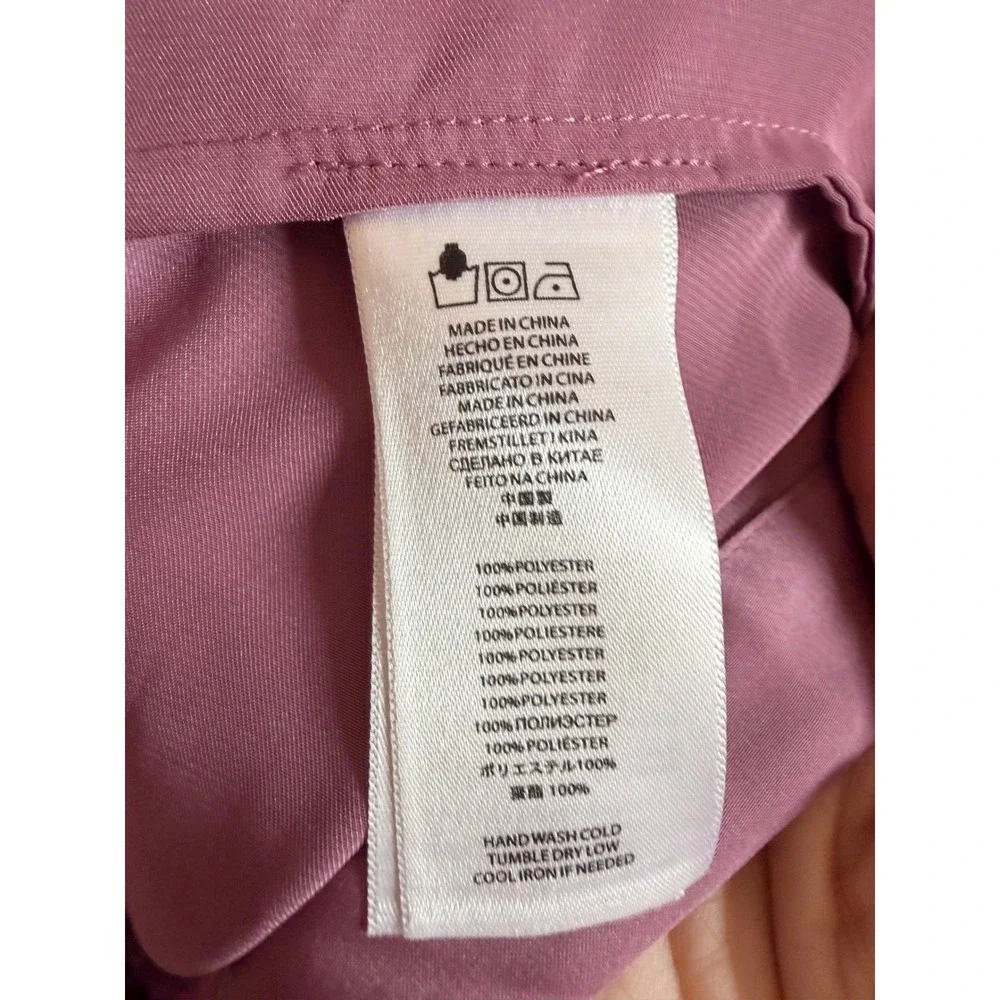 Michael Kors Blouse Womens XL Mauve Purple Dolman Sleeve Keyhole Tie Top
